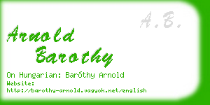 arnold barothy business card